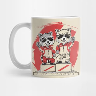 F1 Ferrari racoons, Charles Leclerc, Carlos Sainz, Formula 1 Graphic shirt (please send us a message if you want another custom design) Mug